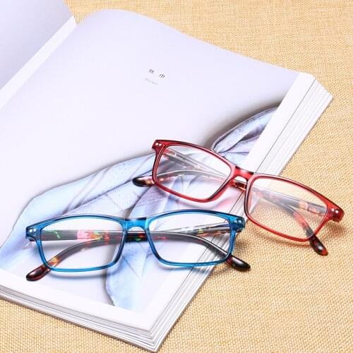 Fashion PC Square Farsighted Eyeglasses Women Comfortable Full Frame Reading Glasses Magnifier Men +1.0 +1.5 +2.0 +2.5 To +4.0