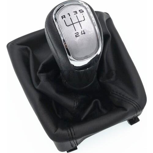 High Quality 5 Speed Car Gear Shift Knobs With Giator Leather Boot For Skoda Octavia II 09-12 YETI 09-12 Gear Knob