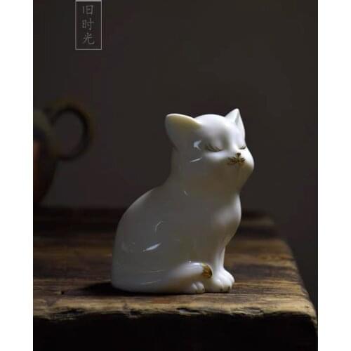 Cat Family Ceramic Decoration Crafts Living Room Desktop Decoration Ornaments Home Decor Accessories funny gifts