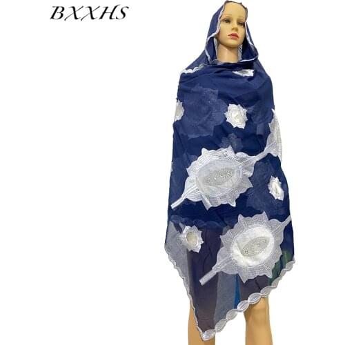 2021 African Women Scarf Soft Cotton Big Size Cotton Hijab Islamic Dubai Pashmina Wraps High Quality Muslim Fashion Scarf BX-038