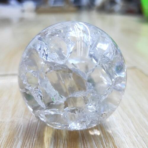4cm New arrived Natural white Quartz crack ball clear crystal sphere burst stone balls home decor healing