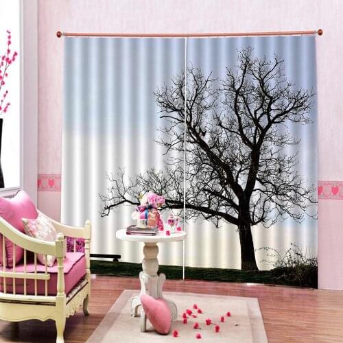 Nordic Natural scenery Curtains Big Tree Print For Living room Bedroom Blackout Window Drapes Home Indoor Decor