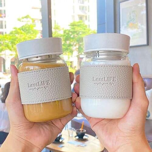 Glass girl student creative trend Korean version of the water cup fresh Jiayue cute anti-scalding mens cup