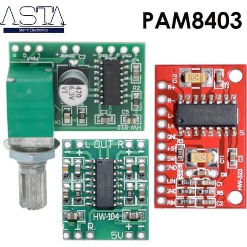 PAM8403 Super mini digital power amplifier board miniature class D power amplifier board 2 * 3 W high 2.5-5V USB