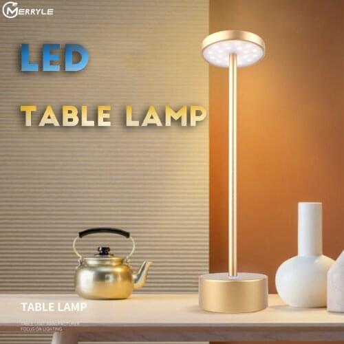 LED Desk Lamp Waterproof USB Charging Flashlight Touch Dimming Metal Table Lamps for Living Room Camping Lighting Night Light