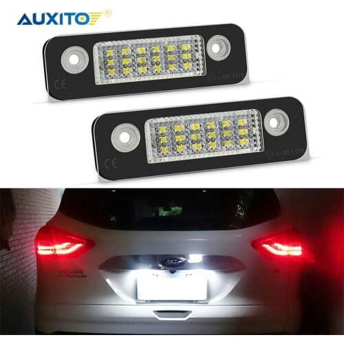 2pcs Canbus Car LED Number License Plate Lights for Ford Fiesta Fusion 2007 2008 2010 2012 2013 2014 2015 2016 2017 6500K White