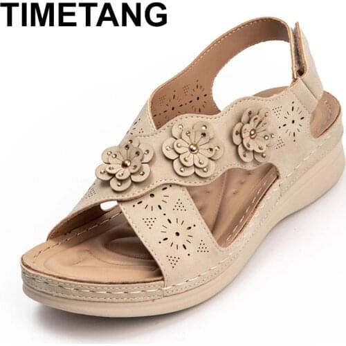 TIMETANG New Fashion Women Sandals Waterproof Slip On Round Toe Female Slippers Casual Comfortable Outdoor Summer Plus Size Shoe