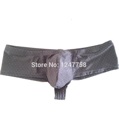 Mens Enhance Bulged Pouch Mini Boxer Sexy Guys Hip Elastic Underwear Shiny Dots Micro Trunks Pants