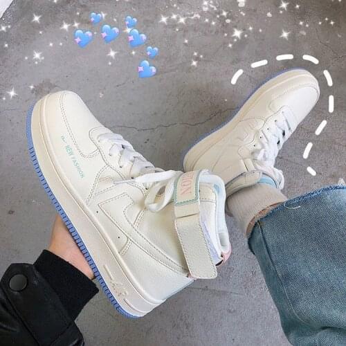 Spring Women Boots Pu Leather Wedge Platform Boots Hidden Heel Shoes High Top Sneakers Casual Shoes for Woman Ankle Boot