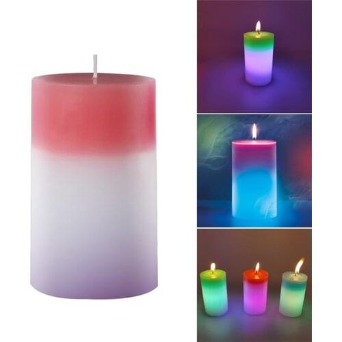 High quality Creative Glowing Candle Handmade Colored Pillar Candles Decoration for Living Room Bedroom Bathroom