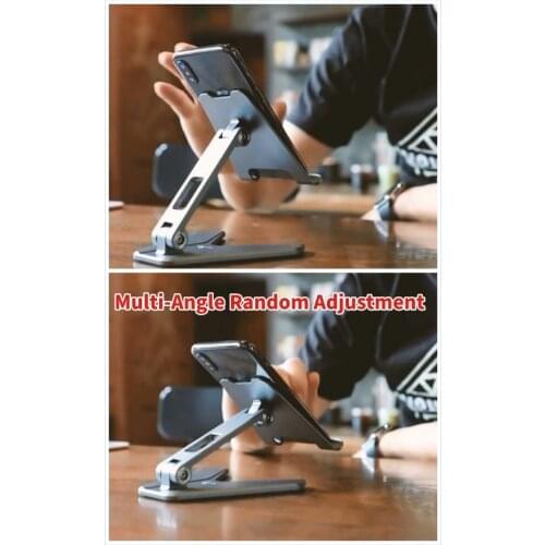 Top quality Foldable Universal Phone Holder with CNC ALLOY material,STABLE Desk Support with Multi-Angle Random Adjustment