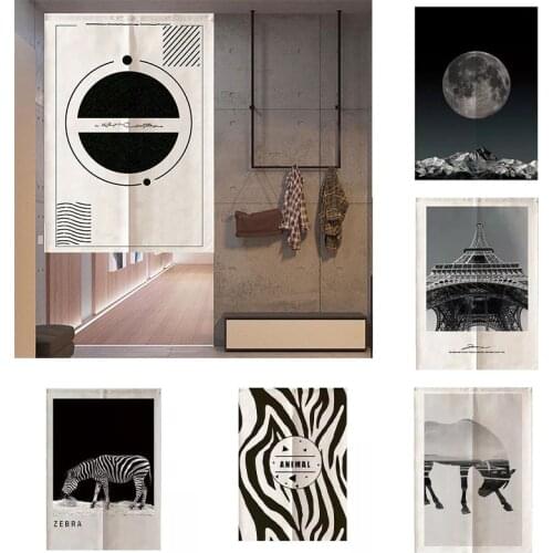 Toilet Kitchen Cotton Linen Door Curtain Partition Blackout Curtain Living Room Shower Curtain