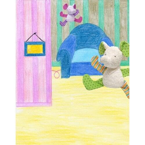 Animal Cartoon Pig Painting for Children Photography Backdrops Photo Props Studio Background 5x7ft