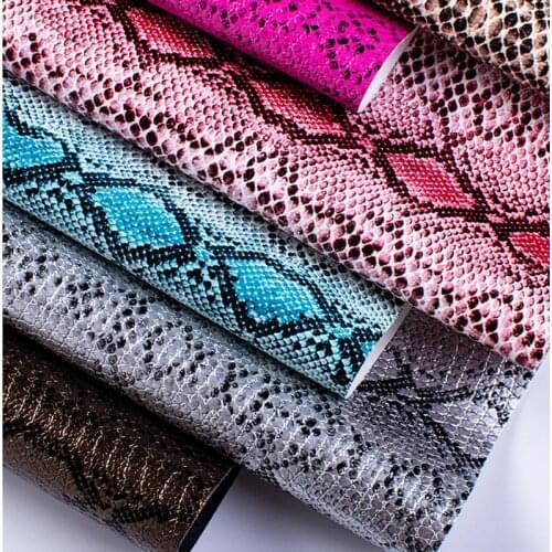 Snake Texture PU Leather Artificial Synthetic Leather PVC Tissu For Bags Shoes Wallet Sofa Cover DIY Handcrafts Tela 100X137cm