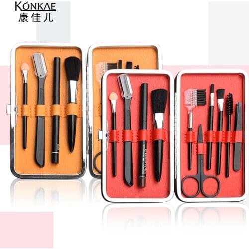 10PCS Beauty makeup eyebrow trimming set Eyebrow Scissors Eyebrow Comb Razor for Face Tweezers Eyelash Eyelash Brush