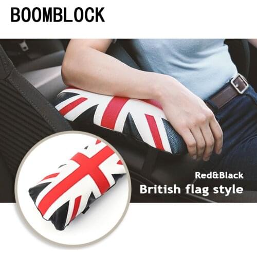 1x Car Styling Armrest Cushion Covers For Abarth Fiat 500 BMW E60 E36 Mercedes Benz W204 Volvo XC60 XC90 V70 leather Accessories