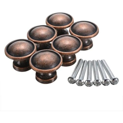 6Pcs European Copper Door Knobs Handle Cabinet Metal Pulls Kitchen Cabinet Drawer Door Furniture Hardware Tools