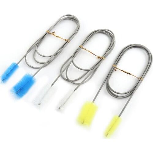 Aquarium cleaning tools, small brush, water pipe cleaning brush.Stainless steel design, super long, double head brush
