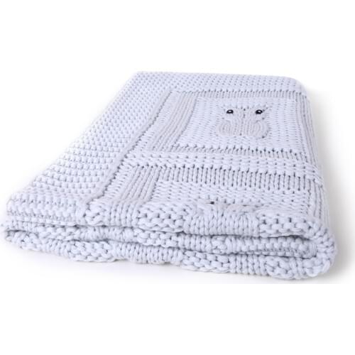 Betireshome Knit Baby Blanket Blue