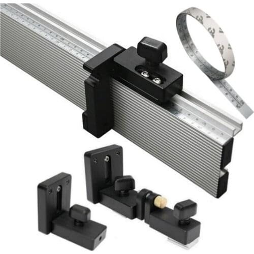 Woodworking Miter Gauge Fence Heightened Table Saw Fence and T Track Slot Sliding Brackets Track Stopper Fence Connector