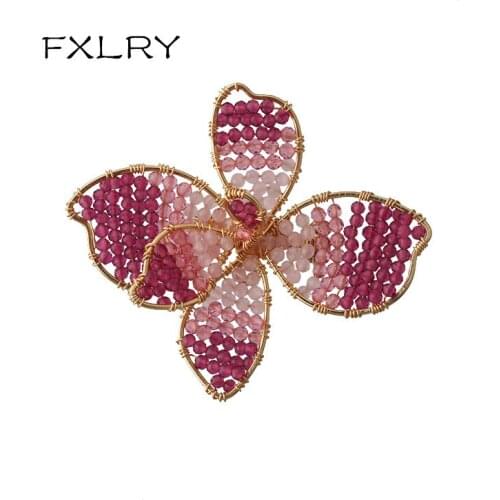 FXLRY Original Handmade Fashion Spinel Flower Shaped Brooch Decorative Brooch Pin WomenS Jewelry