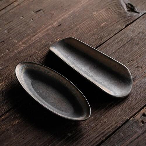 Pottery Wood Burning Tsp New Chinese Retro Handmade Kiln Baked Iron Glaze Kung Fu Tea Set Tea Ceremony Accessories Porcelain