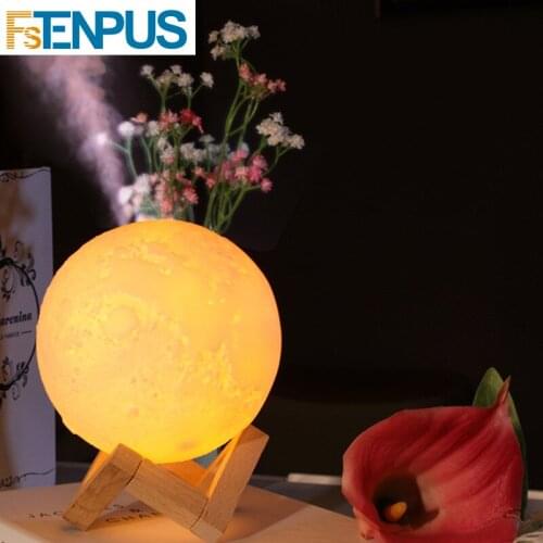 Led moon light with Aroma Diffuser with Stands 880ML Mist Maker Moon Shaped USB Filter Bedroom Aromatherapy Machine Lamp