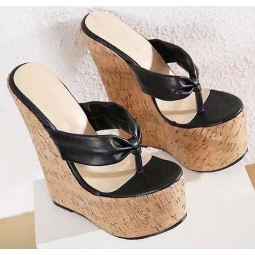 Women Sandals Summer High Heel Platform Shoes Woman Retro Wedges Sandals Slip On Wedges Women Shoes Sandalias Mujer Plus Size