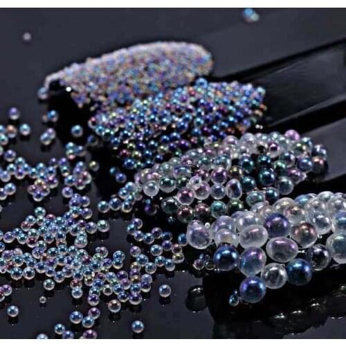 10g/Pack 0.4-3mm Mini Bubble Ball Beads Tiny Glass Bead For Silicone Mold UV Resin Epoxy Filler Resin Filling DIY Nail Art Decor