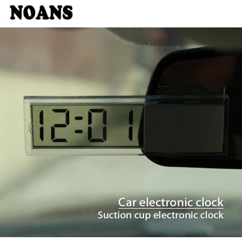NOANS Suction Cup Electronic Clock Car LCD Display Digital For Chevrolet Lacetti Hyundai 2017 ix35 creta Peugeot 2008 2017 3008