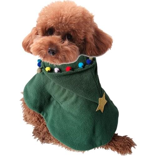 New Design Fleece Xmas Style Pet dogs Vest Coat Green Christmas Dog Coat New Dogs Clothing