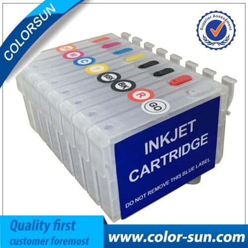 New 8 pcs T1590- T1599 Refillable Ink Cartridge For Epson Stylus Photo R2000 Printer With ARC Chips
