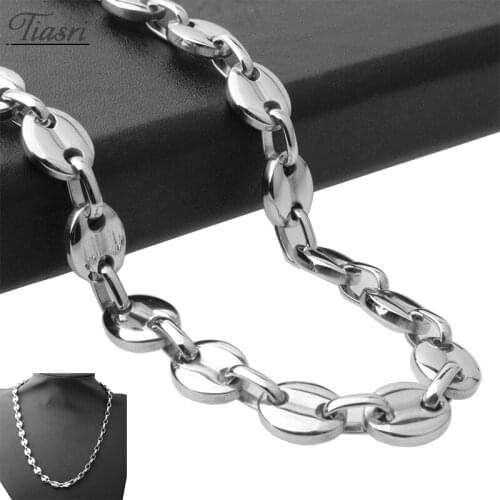 Tiasri Initial Necklace For Women Man Bracelet Chain High Quality Stainless Steel Choker Bohemian Style Collar Link Wholesale7mm