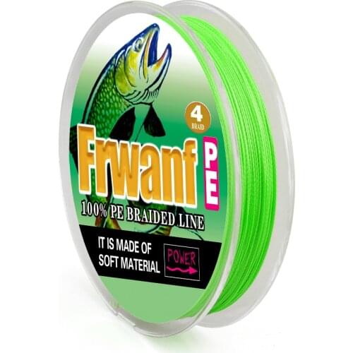 Frwanf braided fishing line never faded color super strong pe 100M 300M 4 Strand 2 4 10 20 30 50 60 80 100LB fishing cord thread