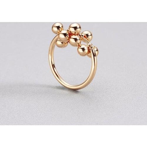 QIMING Gold Grape Bead Rings For Women Lovely Fashion Golden Jewelry Cute Midi Finger Female Ring Party Gift