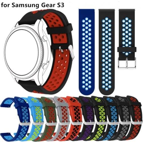 22MM Replacement Strap For Samsung Gear S3 Classic watch Band Sport Silicone Band Strap For Samsung Gear S3 Frontier Band 50pcs