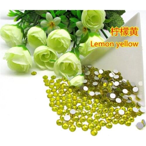SS5 1.7-1.8mm 1440pcs Citrine Glass Nail Art Decorations Non HotFix Crystals Strass Flatback Rhinestones For Glitter Nails