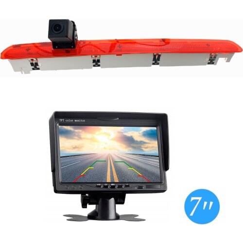 HD 720P Misayaee E9 Brake Light Camera Stop lights + 7'' Monitor for Transporter T6 from 2016 with tailgate Night Vision Camera