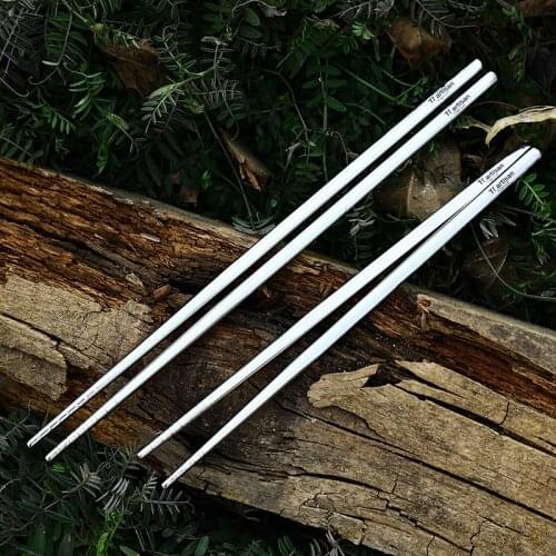 Tiartisan kitchen accessories Chinese Chopsticks Titanium Hollow Square Ultralight Palillos Chinos Eco-friendly Tableware