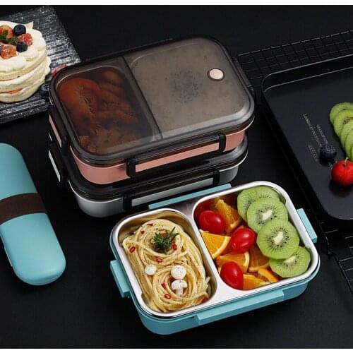 Japanese Lunch Box With Compartment 304 Stainless Steel Bento Box For Kids School Food Container Leak-proof Food Box ZM720