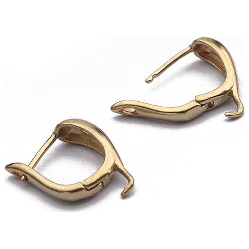 10pcs Women Jewelry Raw Brass Metal Earring Hooks Leverback Earwire Buckle For Earring Jewelry Making Accessories