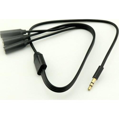 1pcs 1.5ft Gold Plated 3.5mm 1/8" 3 Pole Male to 3x Female Aux Audio Cable Cord