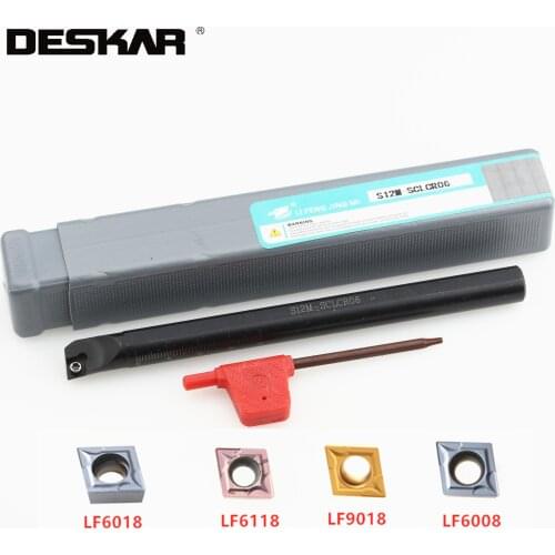1PC DESKAR S25S-SCLCR09 S25S-SCLCL09 S25S-SCLCR12 S25S-SCLCL12 Turning Tool Set 10PCS CCMT Carbide Inserts Lathe Cutter Cutting