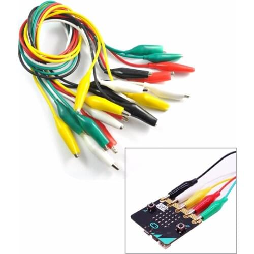 10pcs/lot For Micro:bit microbit Alligator Clips with Wire, Electrical Test Leads Test Jumper Wire Alligator Crocodile Clips