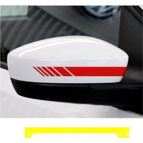 2PCS 15*2.4CM Auto Car Sticker Non Fading Fashion Color Stripe Car Sticker Racing Strips Side Rear View Mirror Decor Decal
