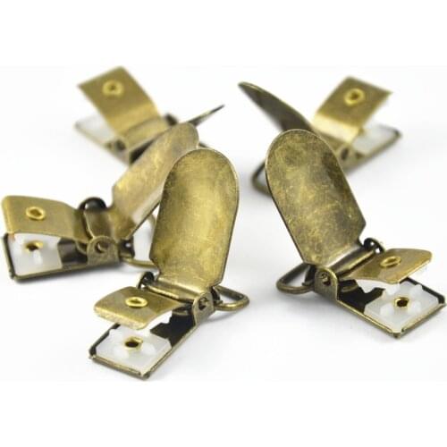 20PCS/LOT 0.6"Inch 15 mm Metal Hook Paci Pacifier Suspender Clips Holders for Craft Project