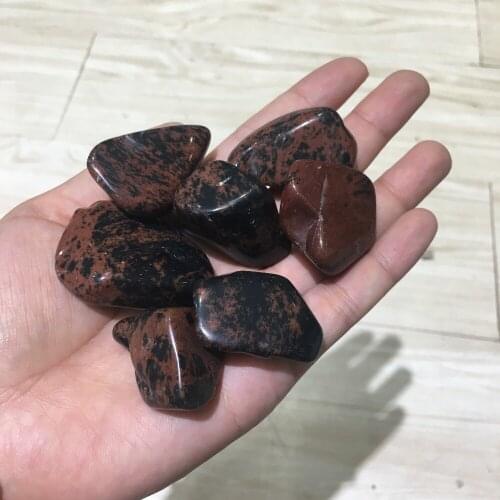 7pcs lucky stones Natural stones and minerals red obsidian small tumble stones for fish tank aquarium garden home decoration