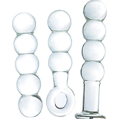 Big Glass Anal Beads Butt Plug Heavy Anus Massage Masturbation Sex Toys For Women Men Gay Adult Products Couples Games 5 CM