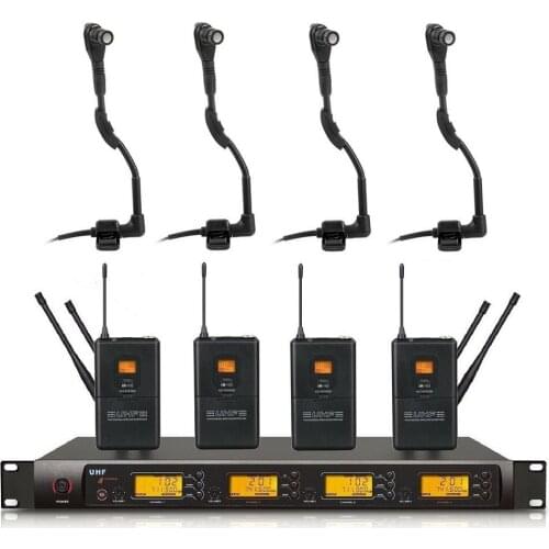 Bolymic Professional UHF 4 Channels Wireless Instrument Microphone for Saxphone uhf Microphone Wireless System