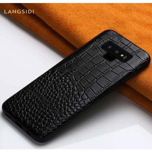 Genuine leather Phone Cases For Samsung Galaxy s10 S10E Note10 plus Black Cover for S9 s7 s8 Plus a50 a70 a10 a30 A9 a8 a7 2018